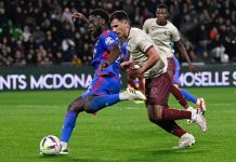 Tras ser operado del ligamento cruzado de la rodilla izquierda en enero de 2025, Orel Mangala está listo para regresar al Lyon