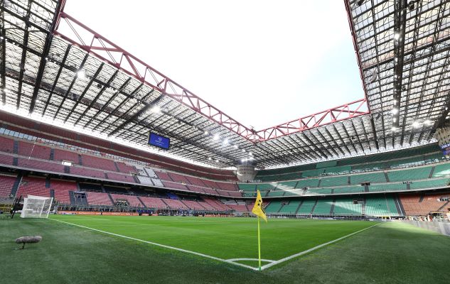Giuseppe-Meazza MILAN, ITALY - MAY 03: A general view of the Stadio Giuseppe Meazza ahead of the Serie A match between FC Internazionale and Hellas Verona FC at Stadio Giuseppe Meazza on May 03, 2025 in Milan, Italy. (Photo by Marco Luzzani/Getty Images)