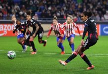 El Lyon aseguró su pase a los 4tos de final de la Liga de Campeones Femenina con una contundente victoria sobre el Atlético de Madrid