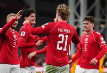 Dinamarca aplasta a Macedonia del Norte y avanza con autoridad, jugará la final del repechaje