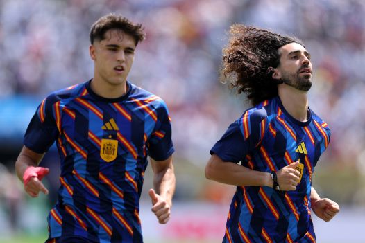 Marc Cucurella #24 and Pau Cubarsi #22